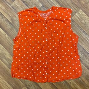 Old Navy Orange Floral Blouse Size XL